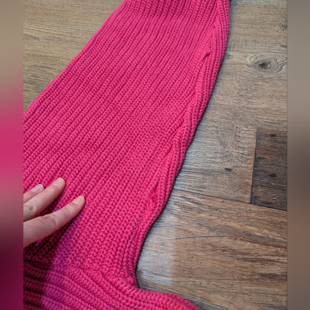 For Days Re-New Organic Cotton Knit Pink Striped Cropped Turtleneck Sweater M - Picture 15 of 15